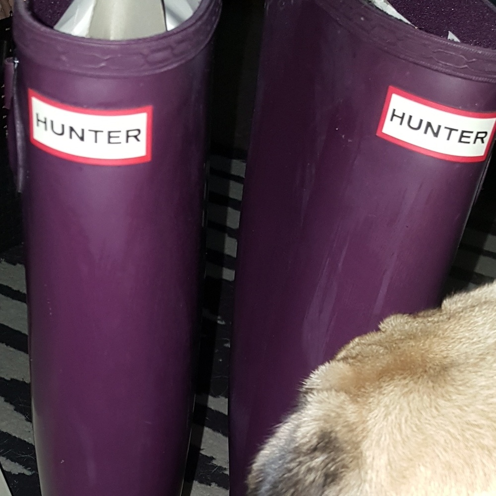 Purple hunter boots